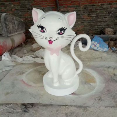 阿狸小猫雕塑 玻璃钢猫雕塑定制